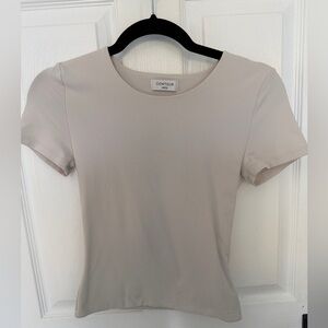 Aritzia Countour Cream Short-Sleeve Top